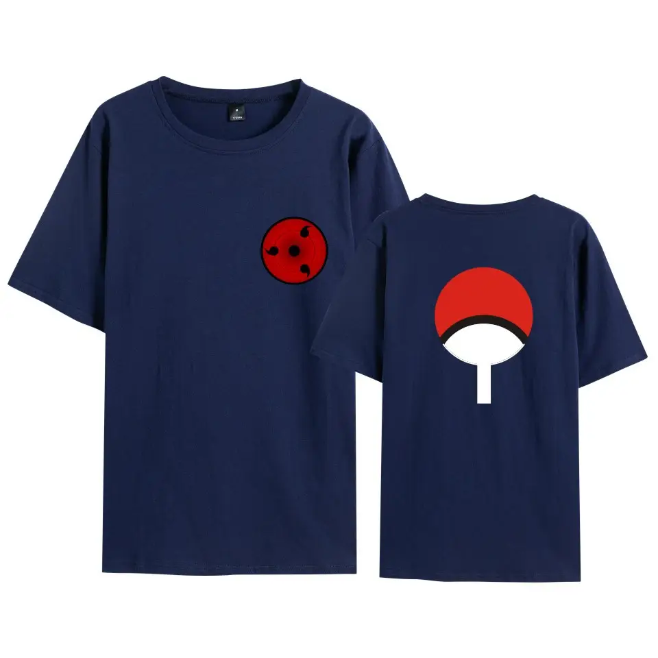 Sasuke Naruto Anime T-Shirt Grey Short Sleeve - Image 4