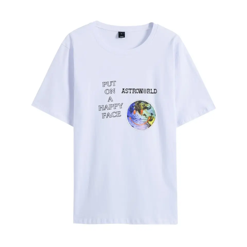 Yellow Short Sleeve T-Shirt with "PUT ON A HAPPY FACE" Design