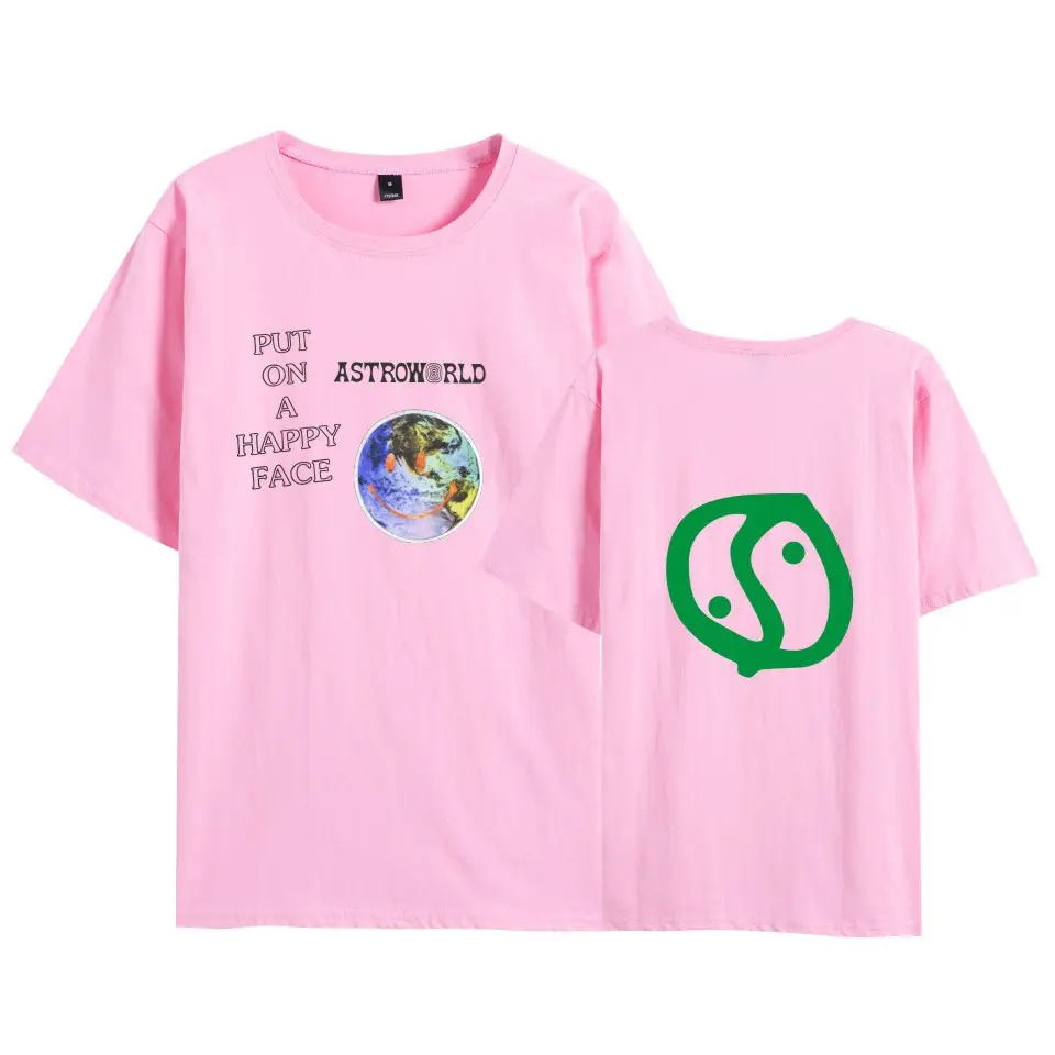 Yellow Short Sleeve T-Shirt with "PUT ON A HAPPY FACE" Design