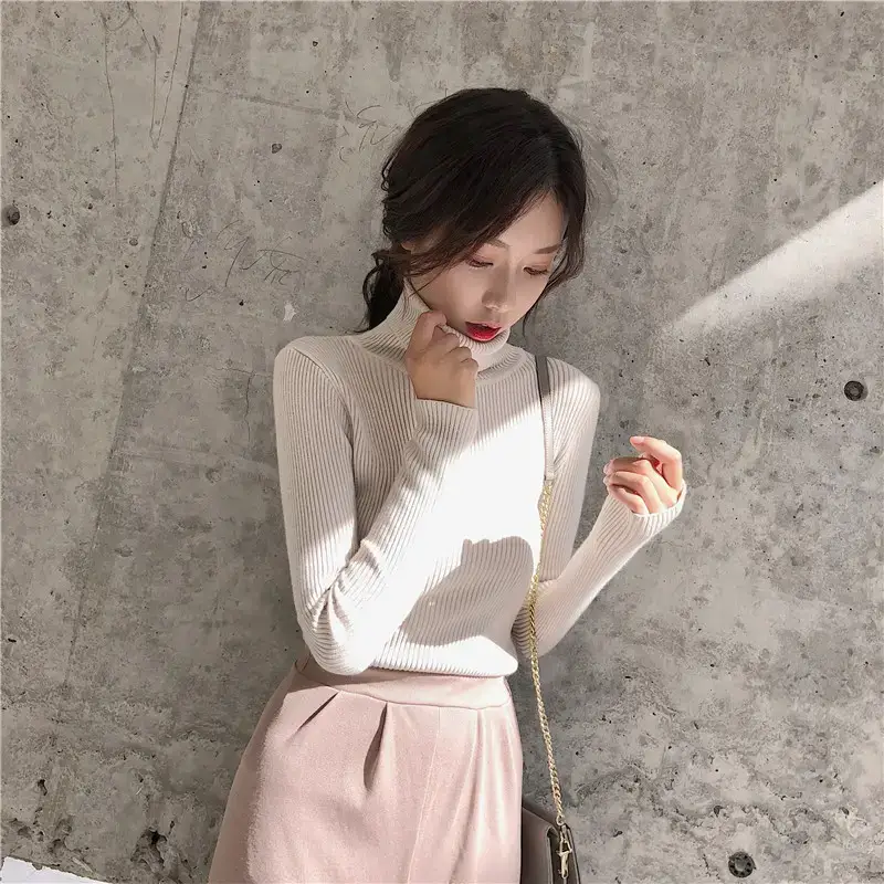 Women 2024 Turtleneck Sweater Gray Thickened Warm — feature 20