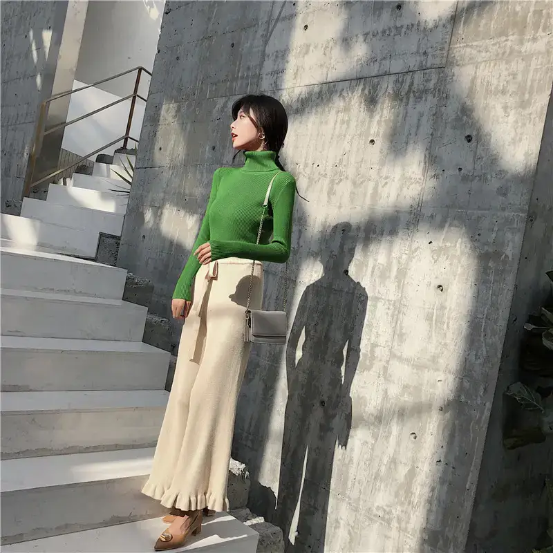 Women 2024 Turtleneck Sweater Gray Thickened Warm — feature 27