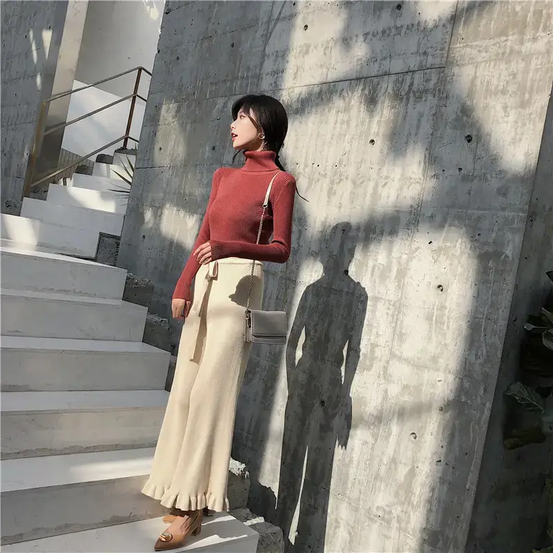 Women 2024 Turtleneck Sweater Gray Thickened Warm — feature 73