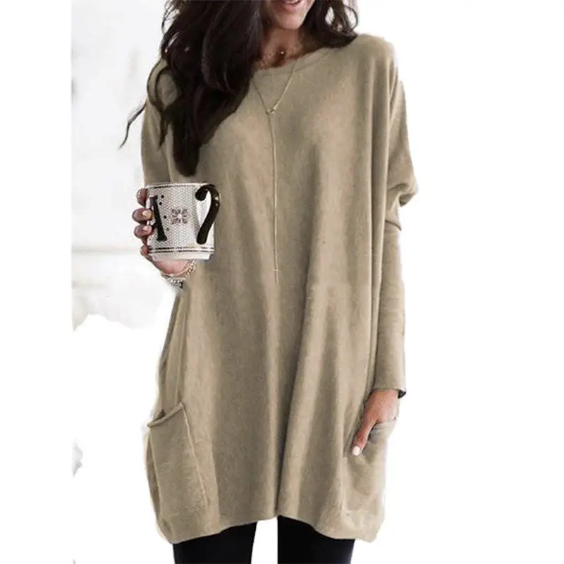 Women's White Long Sleeve T-Shirt with Pocket - Image 20
