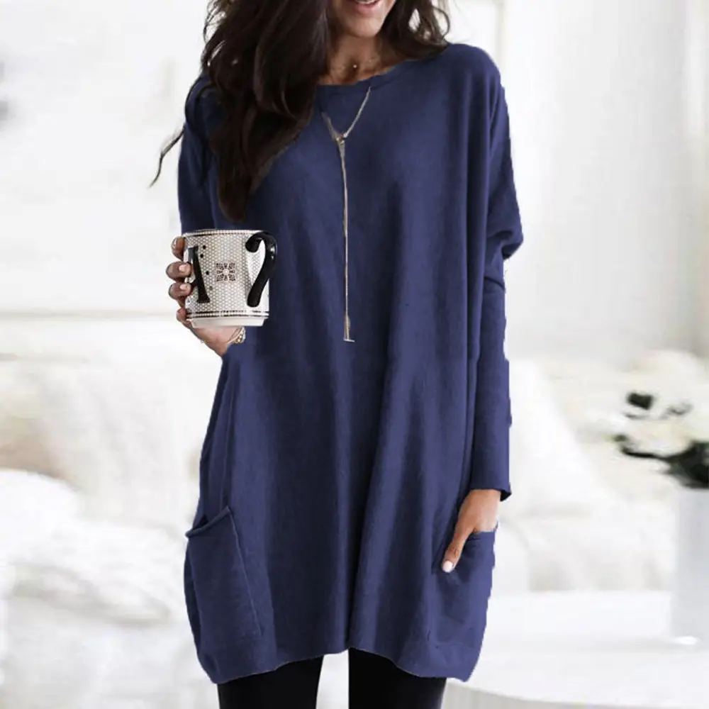 Women's White Long Sleeve T-Shirt with Pocket - Image 10