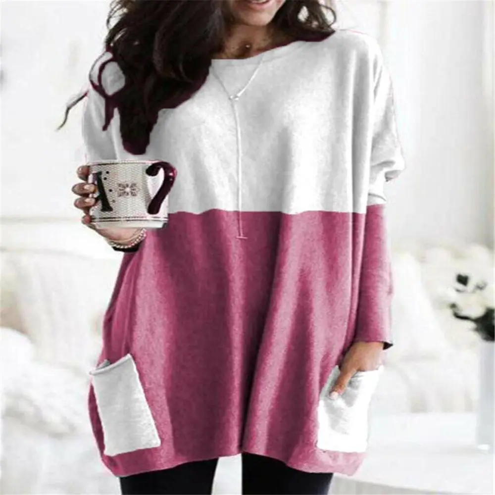 Women's White Long Sleeve T-Shirt with Pocket - Image 13