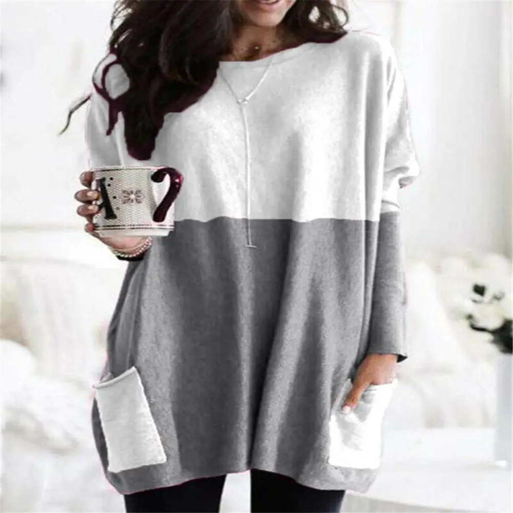 Women's White Long Sleeve T-Shirt with Pocket - Image 15
