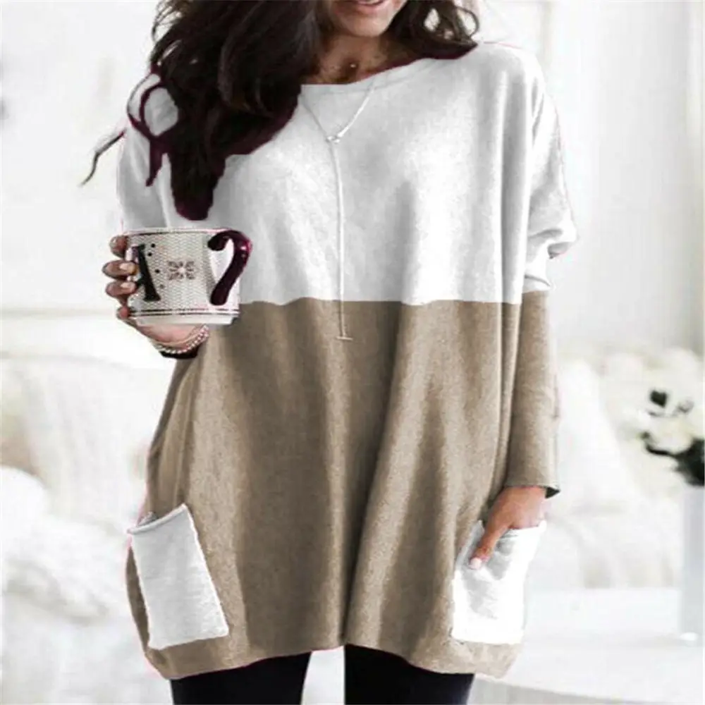Women's White Long Sleeve T-Shirt with Pocket - Image 16