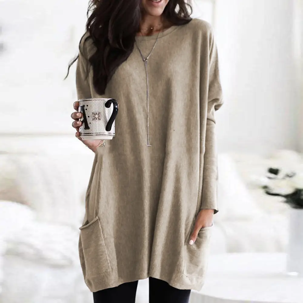 Women's White Long Sleeve T-Shirt with Pocket - Image 4