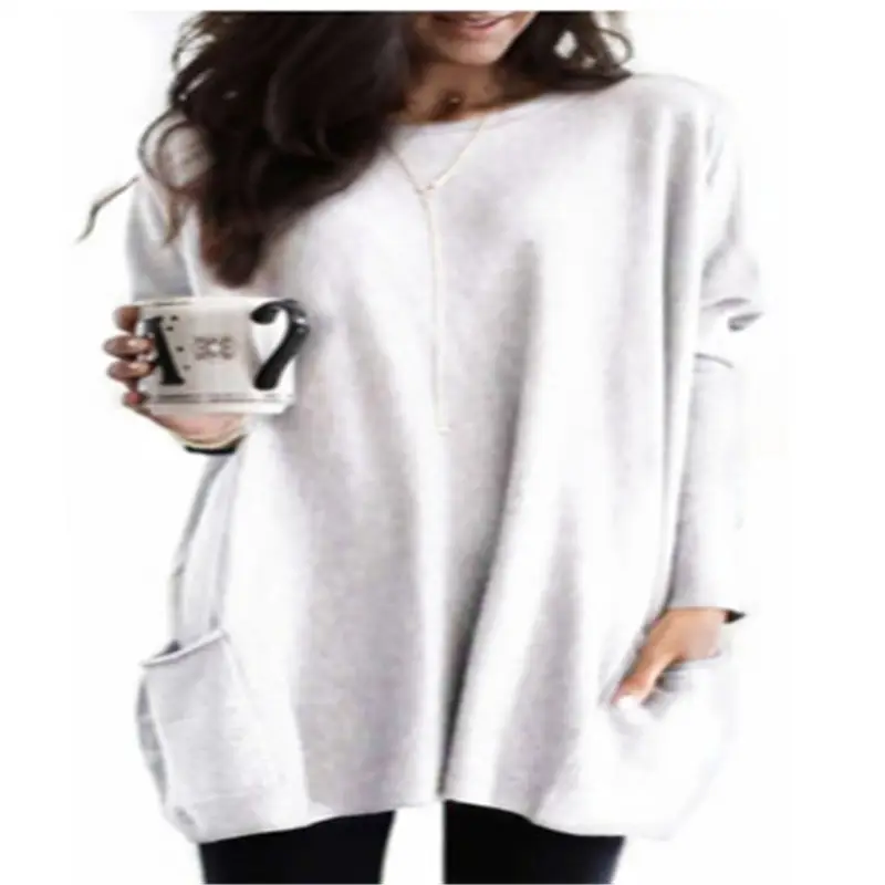 Women's White Long Sleeve T-Shirt with Pocket - Image 6
