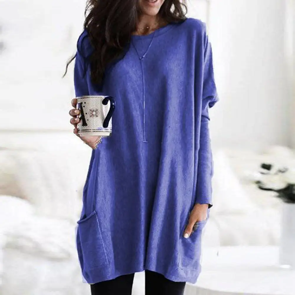 Women's White Long Sleeve T-Shirt with Pocket - Image 7