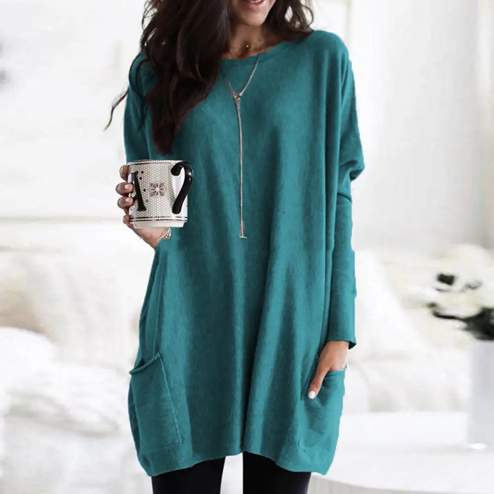 Women's White Long Sleeve T-Shirt with Pocket - Image 8