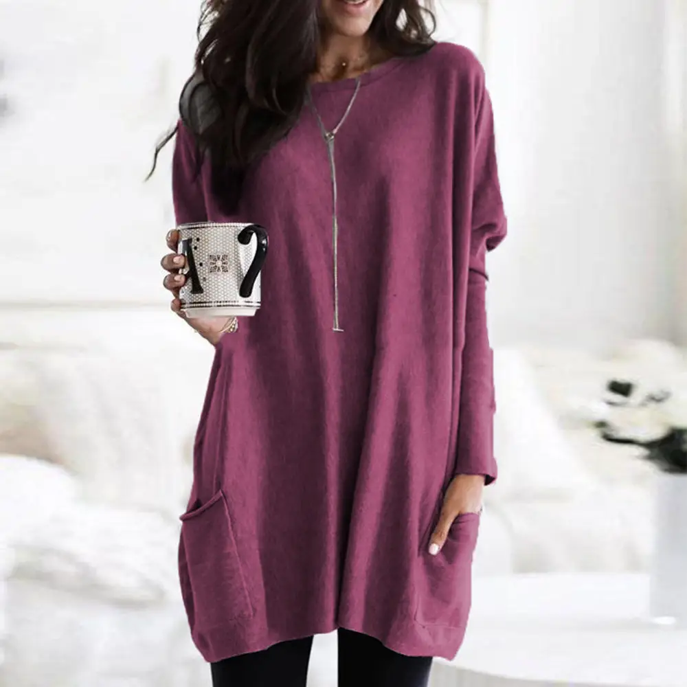 Women's White Long Sleeve T-Shirt with Pocket - Image 9