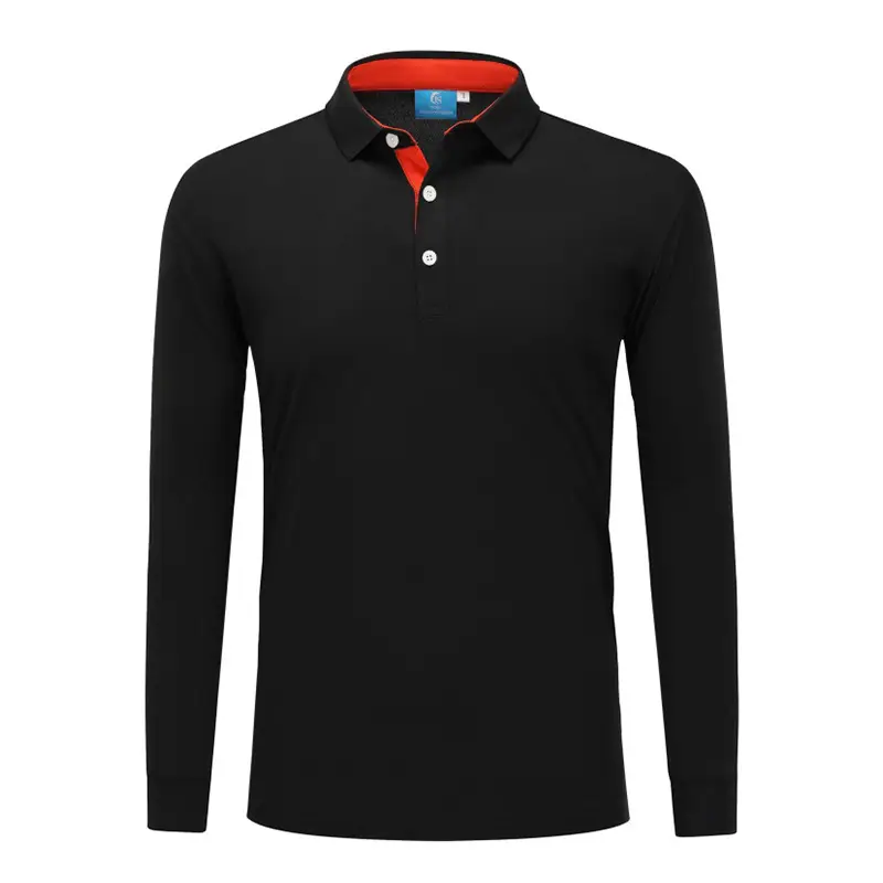 Black Polo Shirt with Red Trim for Men - Image 4