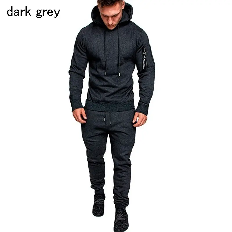 Men Camouflage Running Suit Blue Gray 2021 - Image 2