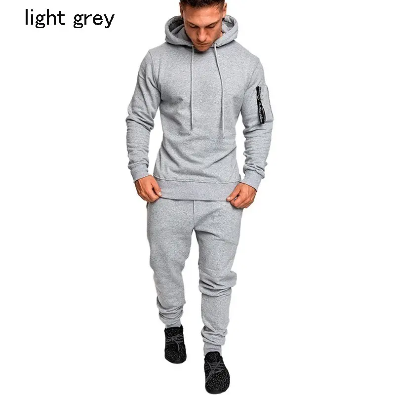 Men Camouflage Running Suit Blue Gray 2021 - Image 4