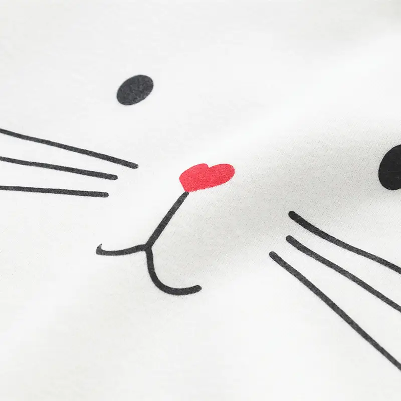 Women Harajuku Cat Print Hoodie Navy Long Sleeve - Image 3
