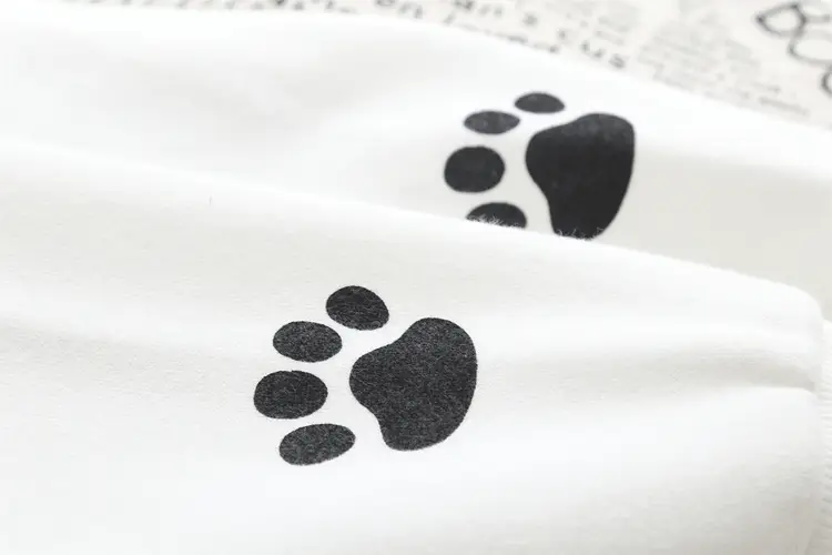 Women Harajuku Cat Print Hoodie Navy Long Sleeve — feature 15