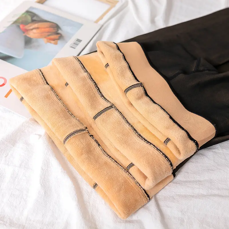 Gray Fleece Leggings Women Plus Size Warm Comfortable - Image 7