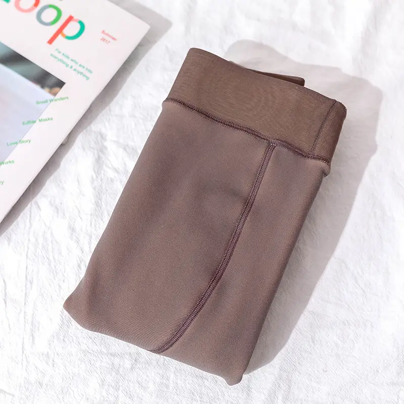 Gray Fleece Leggings Women Plus Size Warm Comfortable - Image 3