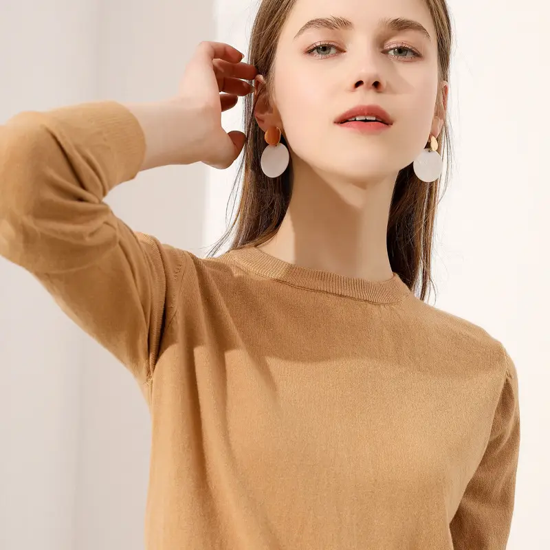 Black Long Sleeve Knitwear Pullover for Women