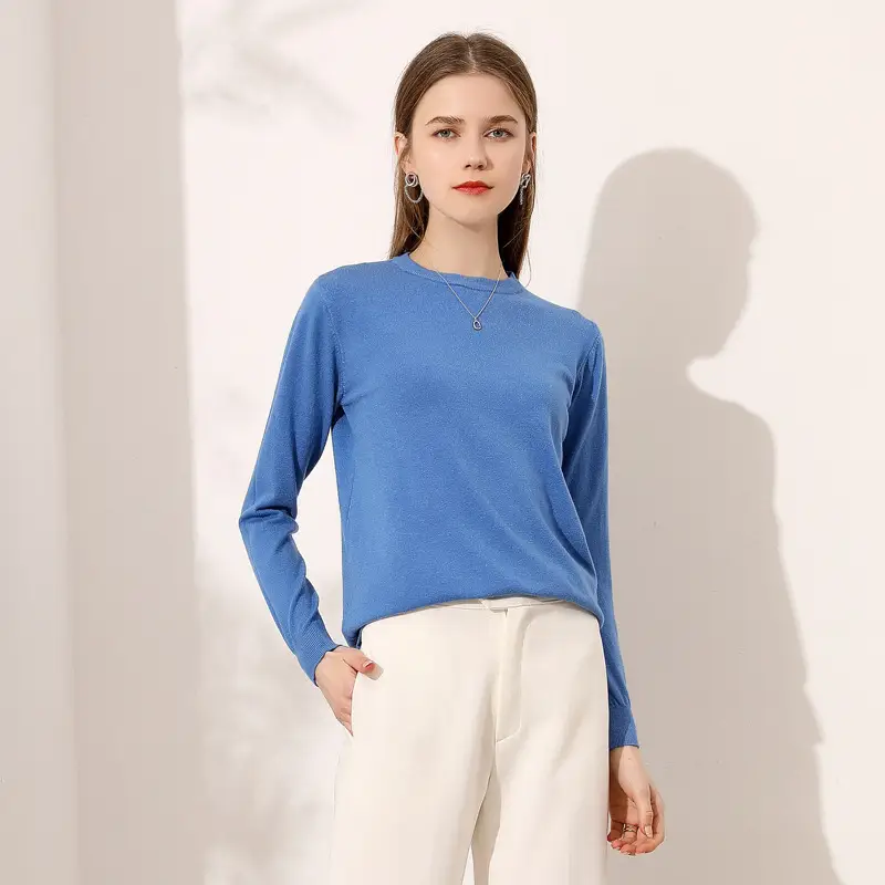 Black Long Sleeve Knitwear Pullover for Women