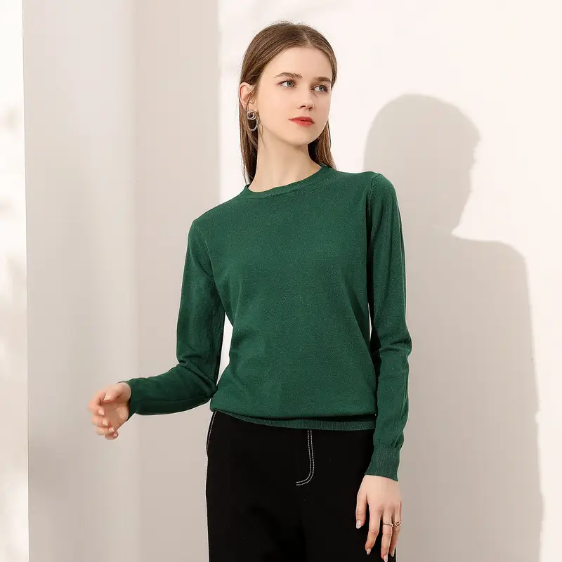 Black Long Sleeve Knitwear Pullover for Women