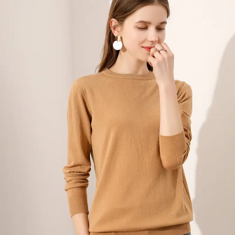 Black Long Sleeve Knitwear Pullover for Women