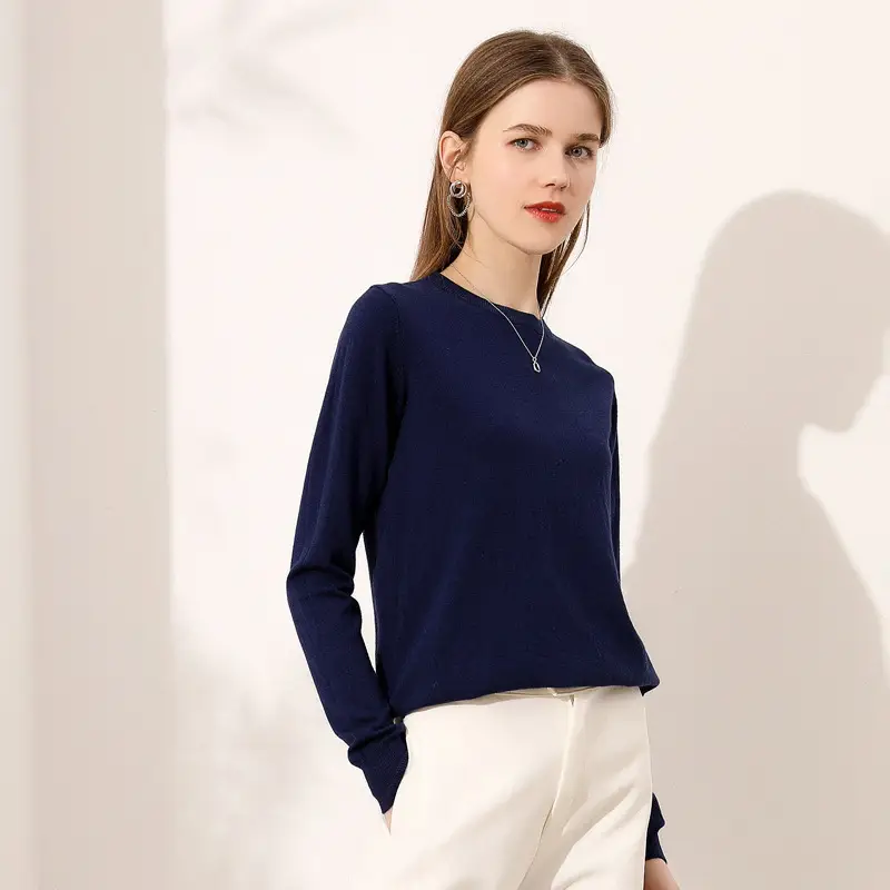 Black Long Sleeve Knitwear Pullover for Women