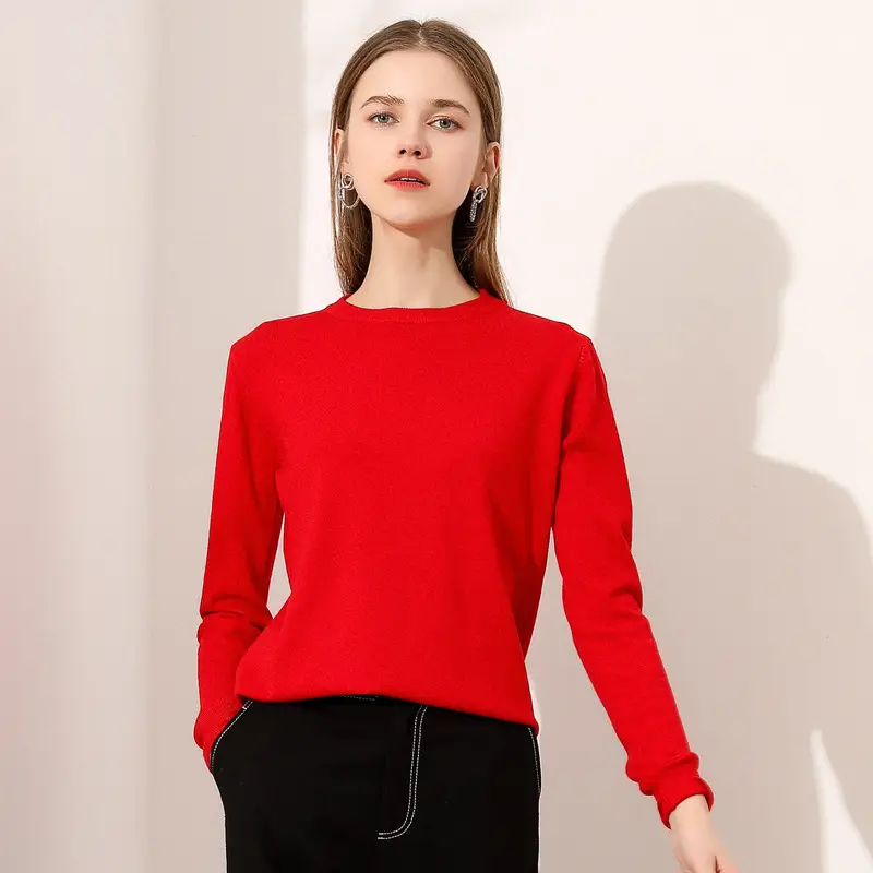 Black Long Sleeve Knitwear Pullover for Women