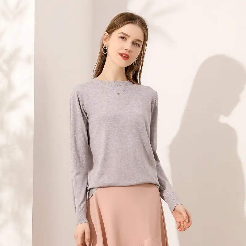 Black Long Sleeve Knitwear Pullover for Women