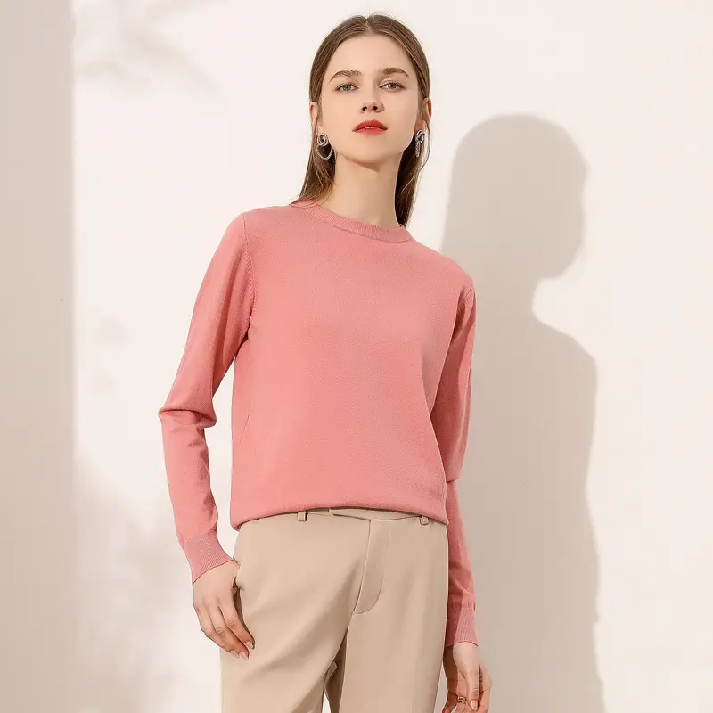 Black Long Sleeve Knitwear Pullover for Women