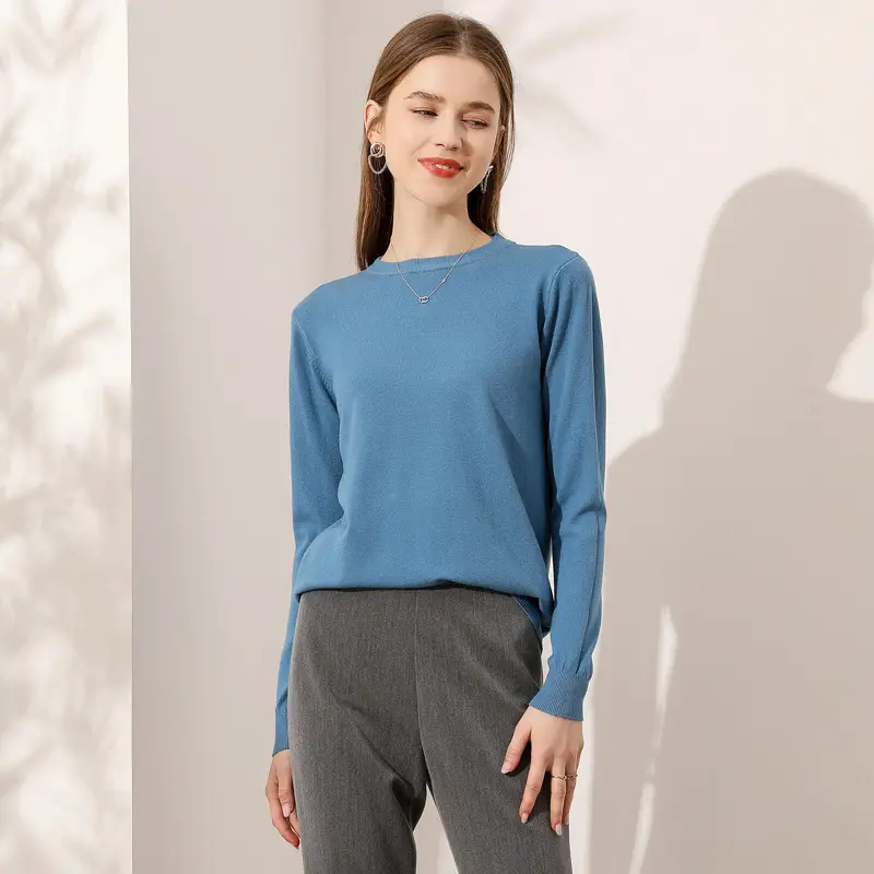Black Long Sleeve Knitwear Pullover for Women