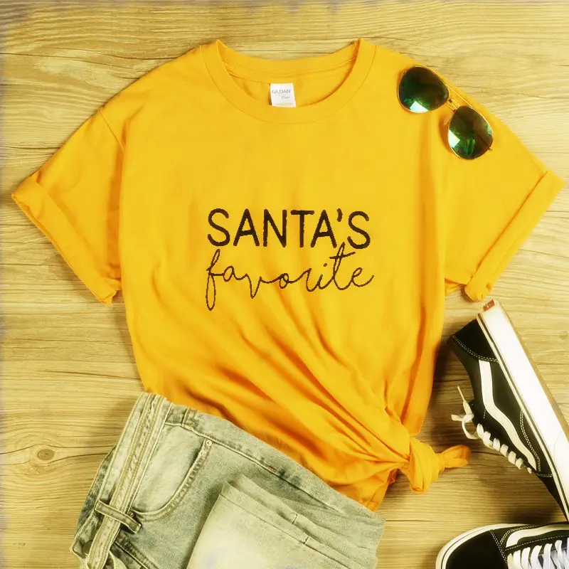 Sant's Favorite Unisex Letter Print T-Shirt