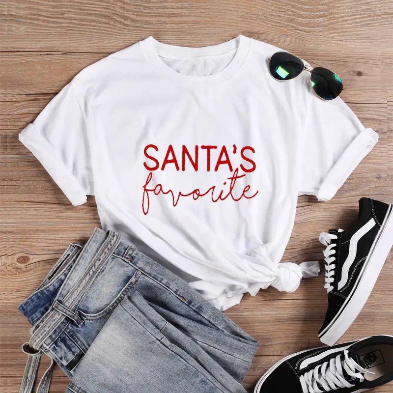Sant's Favorite Unisex Letter Print T-Shirt