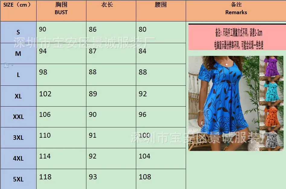 Green Printed Short Sleeve Summer Dress for Women — feature 2