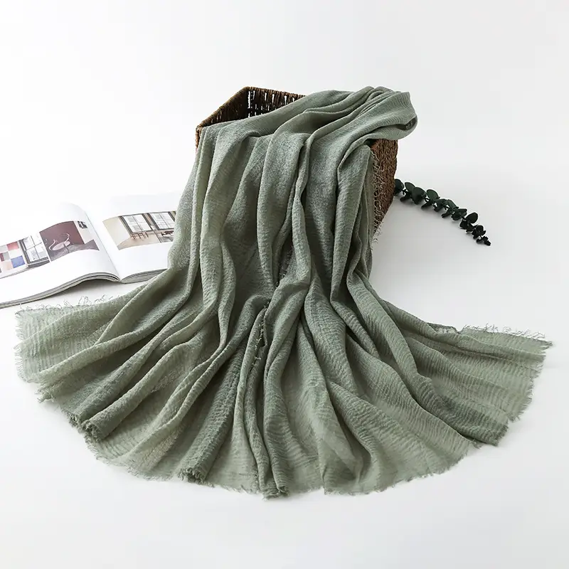 Navy Blue Wrinkled Muslim Scarf for Women - Image 28