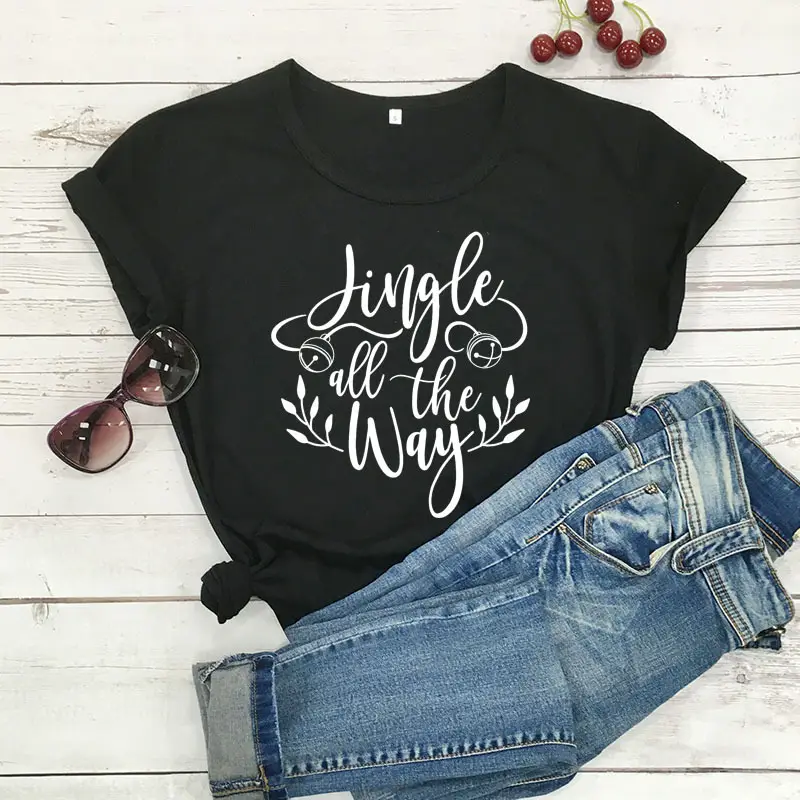 Pink Jingle All the Way T-Shirt for Men Women - Image 2