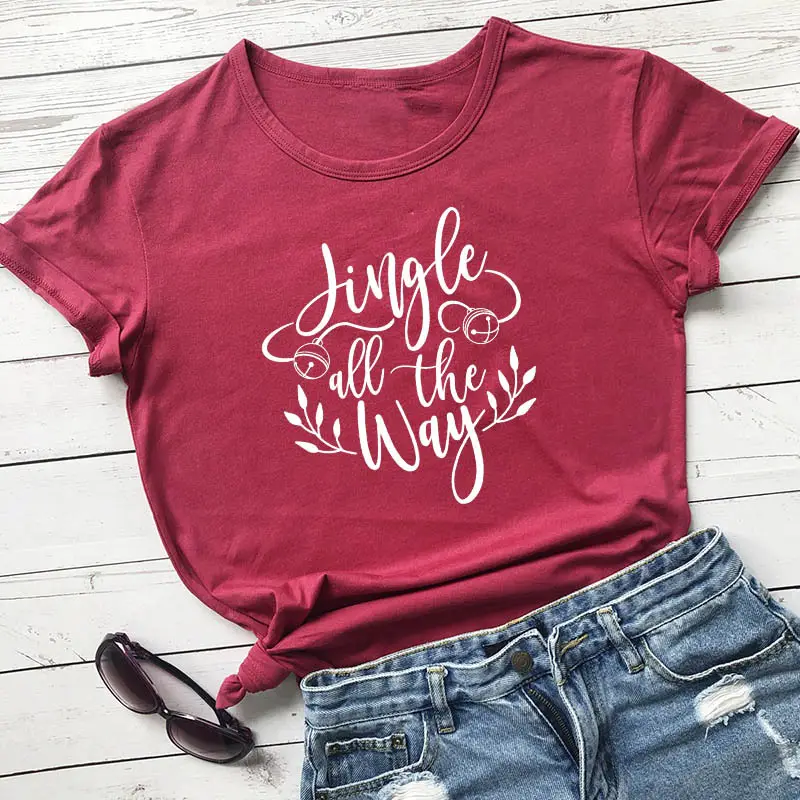 Pink Jingle All the Way T-Shirt for Men Women - Image 9