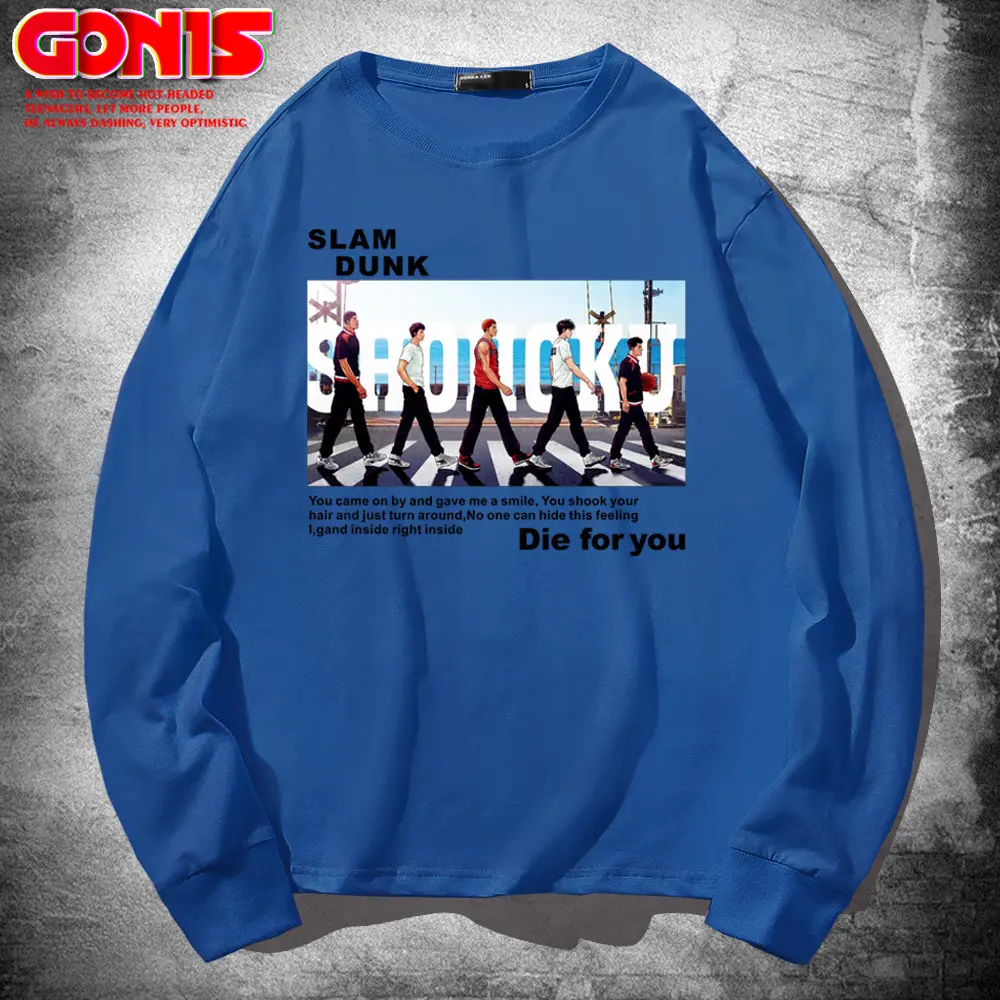 Men's Red Slam Dunk Long Sleeve T-Shirt Pure Cotton - Image 14