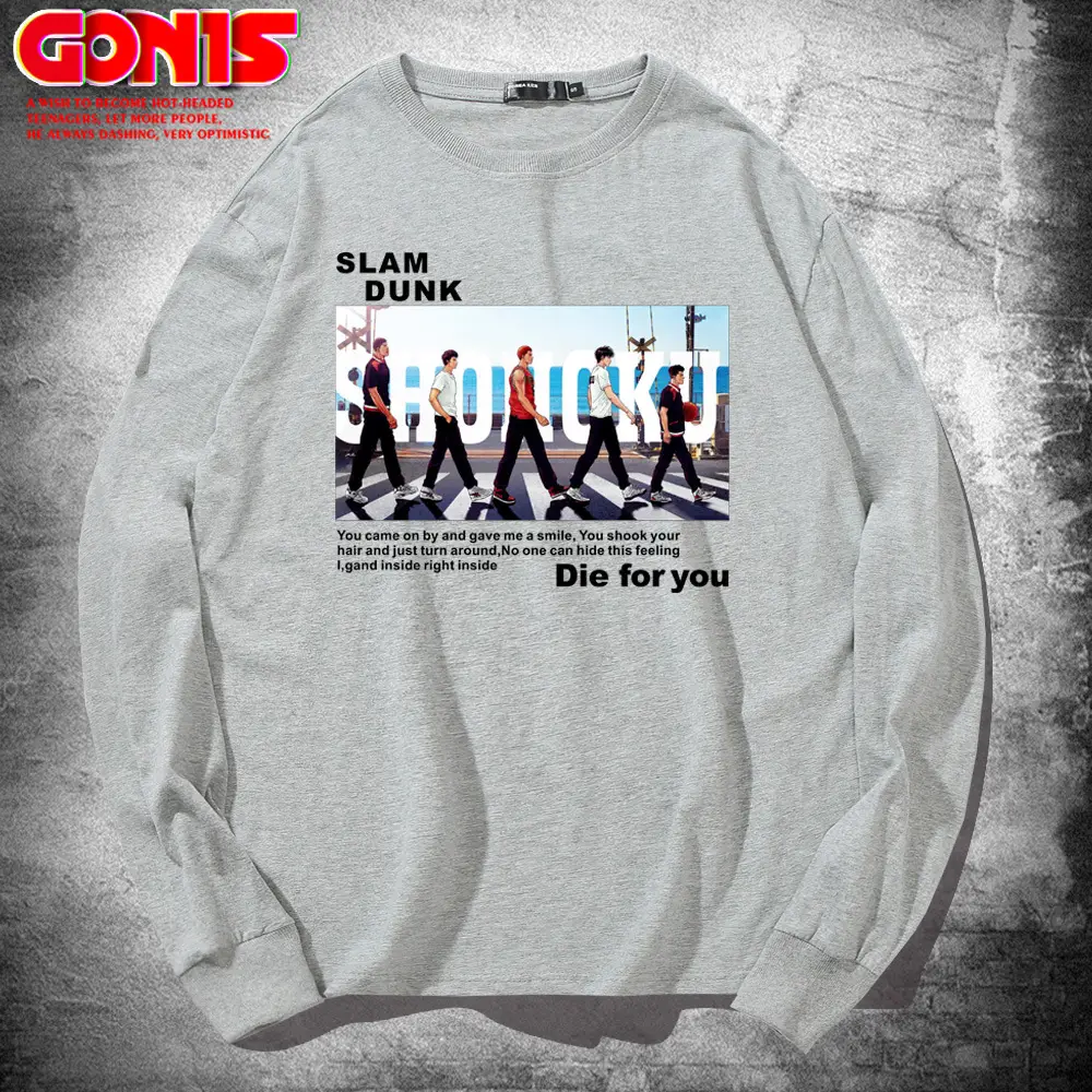 Men's Red Slam Dunk Long Sleeve T-Shirt Pure Cotton - Image 7