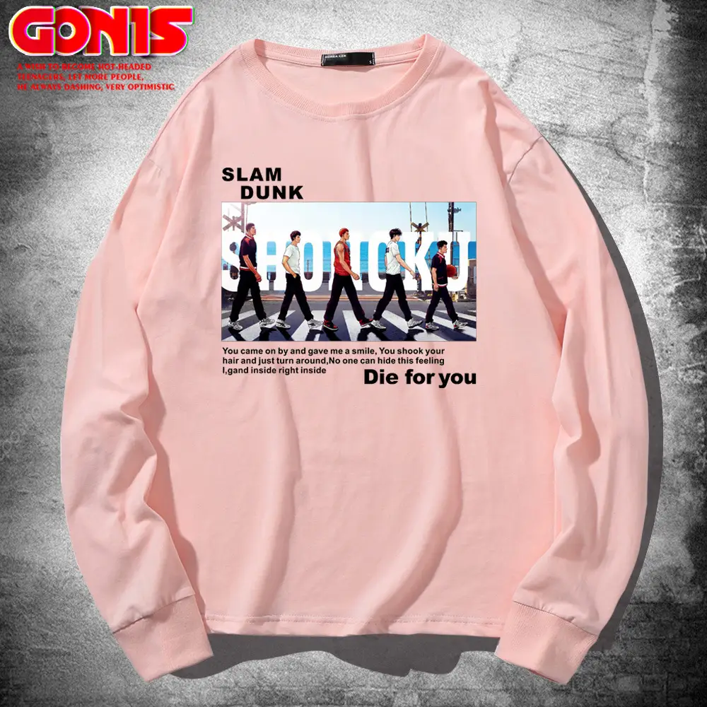 Men's Red Slam Dunk Long Sleeve T-Shirt Pure Cotton - Image 8