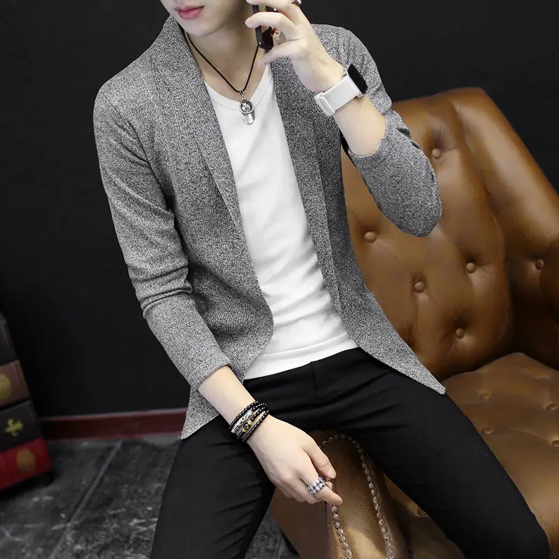 Men's Black Flap Pocket Knit Pants Set