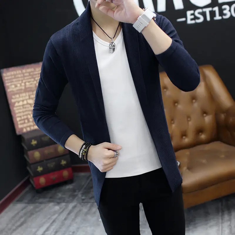 Men's Black Flap Pocket Knit Pants Set