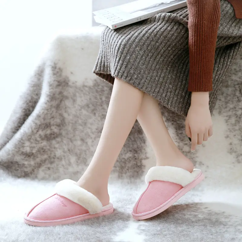 Autumn and Winter Popular Waterproof Furry Home Non-Slip Slippers for Men and Women Indoor and Outdoor Warm Slippers Cotton Slippers Wholesale