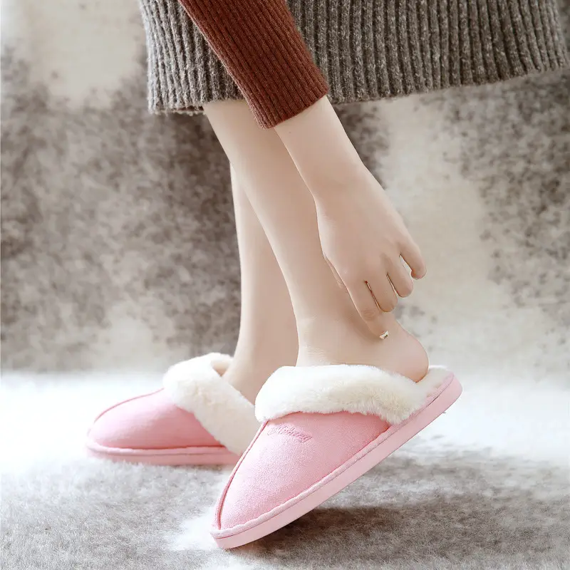 Autumn and Winter Popular Waterproof Furry Home Non-Slip Slippers for Men and Women Indoor and Outdoor Warm Slippers Cotton Slippers Wholesale