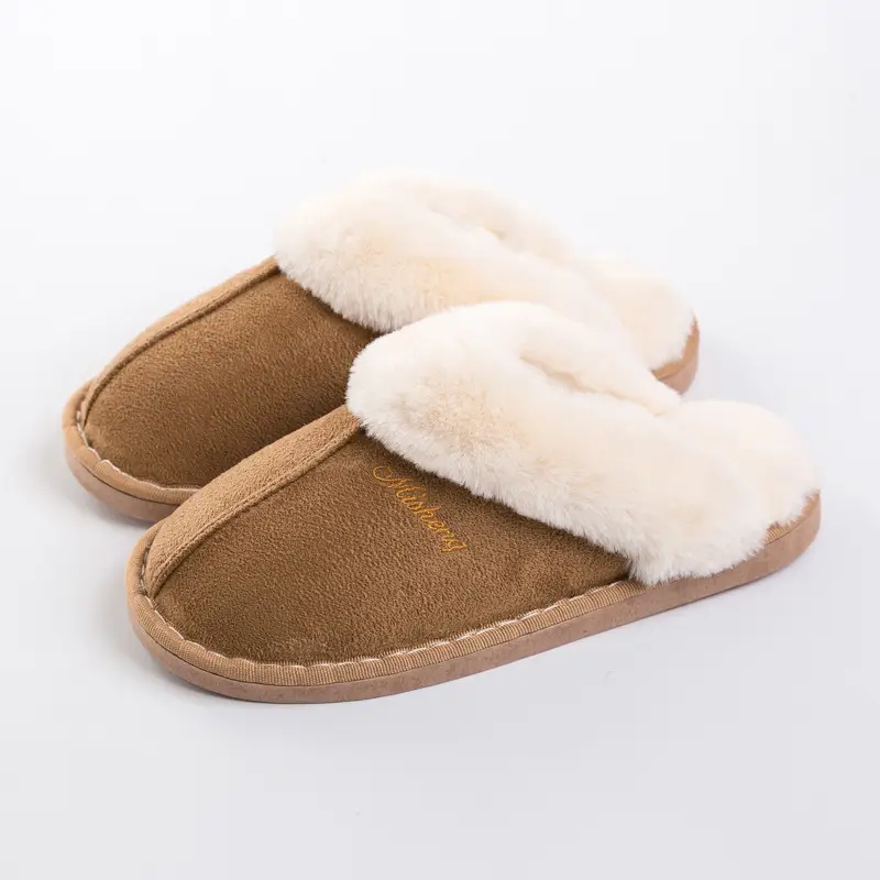 Autumn and Winter Popular Waterproof Furry Home Non-Slip Slippers for Men and Women Indoor and Outdoor Warm Slippers Cotton Slippers Wholesale