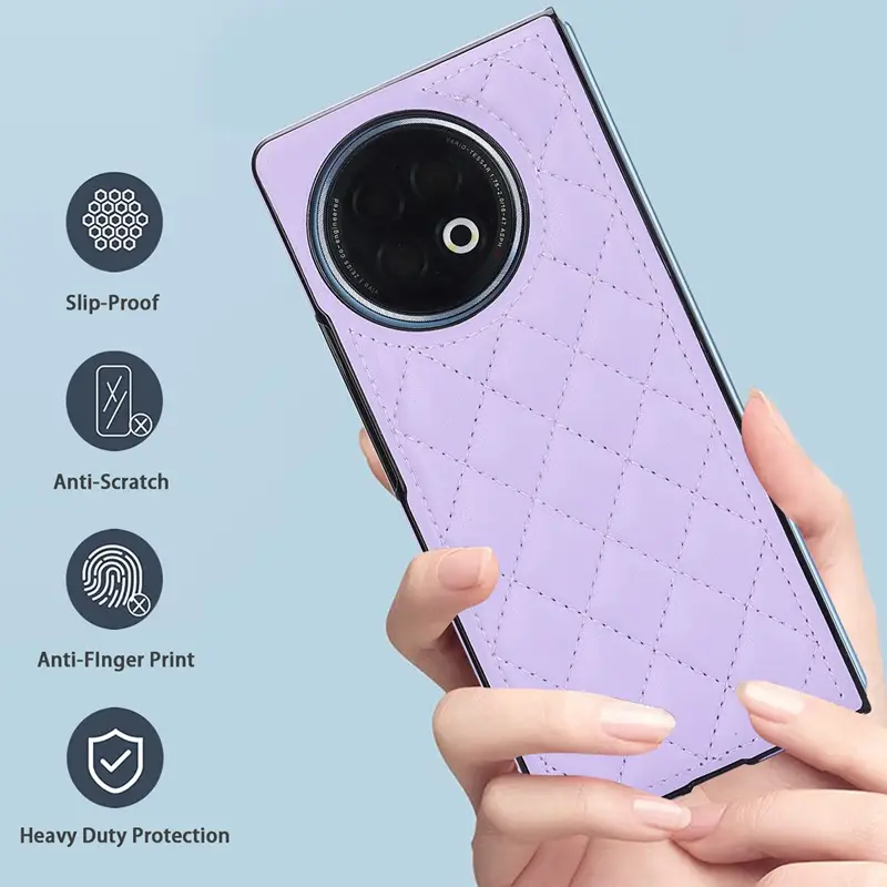 VIVO X Fold 2 Leather Flip Case Brown
