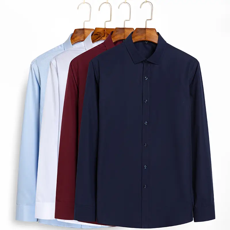 Men Slim Fit Light Blue Long Sleeve Shirt with Embroidery - Image 22
