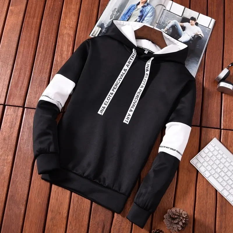 Daifa Black Hoodie Sweatshirt for Men Winter - Image 9