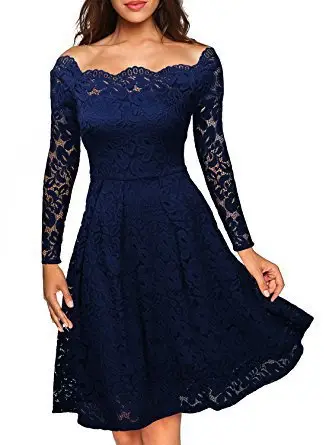 White Lace Off-Shoulder Dress for Women - Image 5